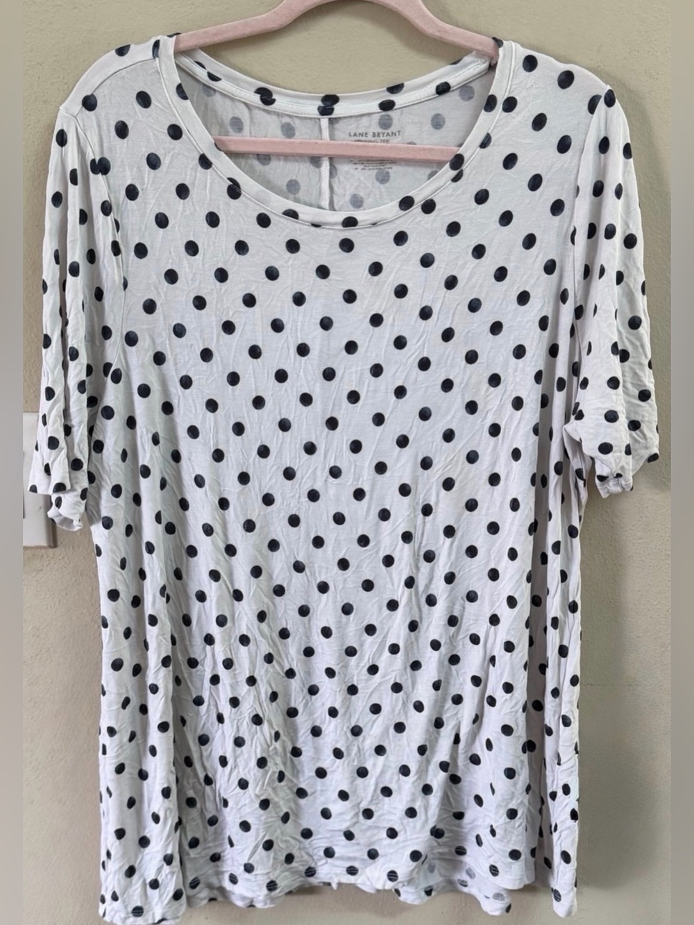 Lane Bryant White Tee with Black Polka Dots size 18/20